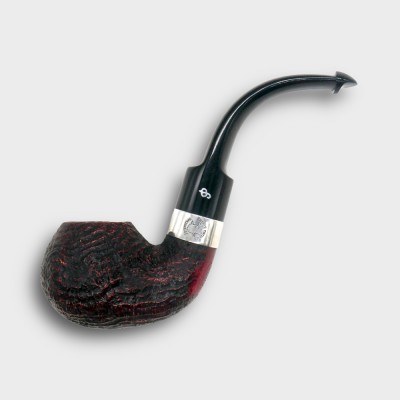 Peterson Sherlock Holmes Lestrade Sandblasted Silver Mounted P Lip Pipe (PE3373)