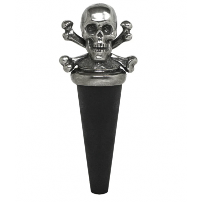 Poison Skulls Head English Pewter Wine Bottle Stopper