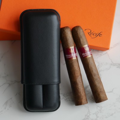 Mitchellero and Recife Black Dahlia Case Sampler - 2 Cigars with Cigar Case