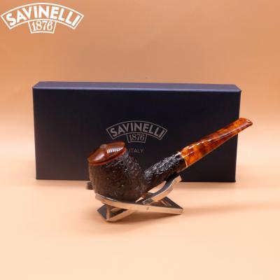 Savinelli Tortuga 207 Rustic Straight 6mm Fishtail Pipe (SAV1895)