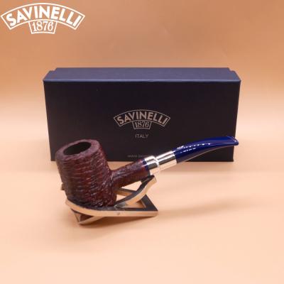 Savinelli Eleganza Rustic 310 Poker 6mm Filter Fishtail Pipe (SAV1898)