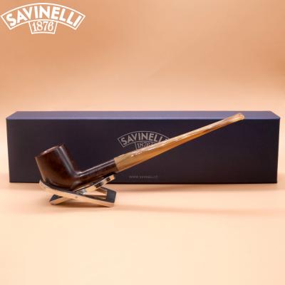 Savinelli Gingers Favourite 104 Smooth Straight Brown 6mm Fishtail Pipe (SAV1927)