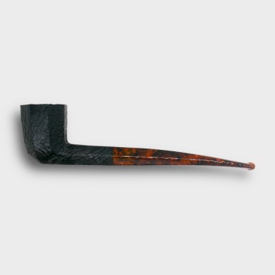 Savinelli Ottagono Sandblast Black Straight 6mm Filter Fishtail Pipe (SAV2136)