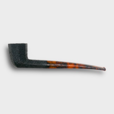 Savinelli Ottagono Sandblast Black Straight 6mm Filter Fishtail Pipe (SAV2137)