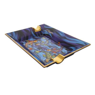 ST Dupont Cigar Ashtray - Blue Koi Fish