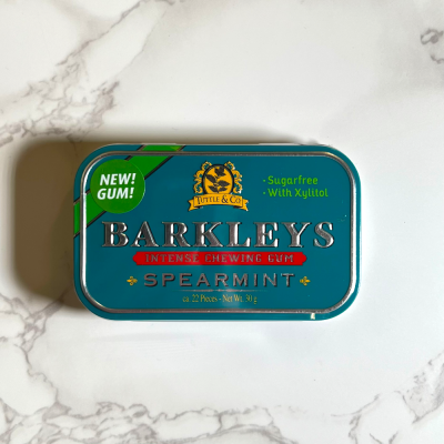 Barkleys Sugarfree Chewing Gum - Spearmint Tin - 30g (End of Line)