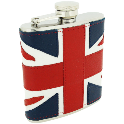 Artamis 6oz Union Jack Design Leather Flask