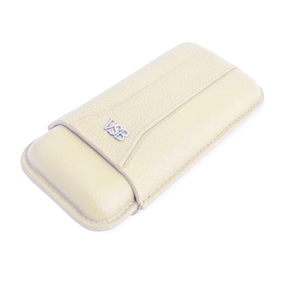 VSB London Three Finger Ivory Leather Cigar Case