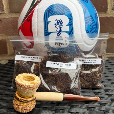 WORLD CUP : USA Edition Wyatt Cob Pipe Tobacco Sampler - Pipe & 3 x 10g