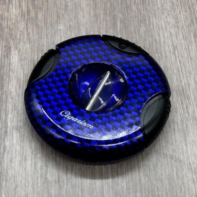 Cigarism Round G10 Semi-Automatic V-Cut Cigar Cutter - Carbon Blue - End of Line