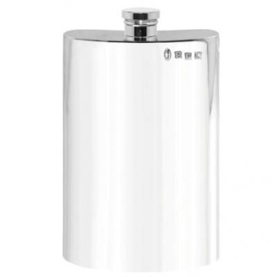 8oz Plain Tall English Pewter Hip Flask