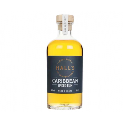 Halls Spiced Caribbean 3 Year Old Rum - 43% 70cl