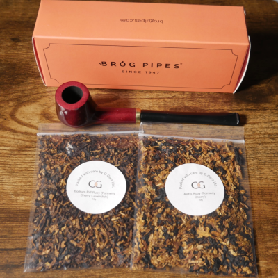 Bens Mr Brog London 19 Metal Filter Pipe & Ruby Pipe Tobacco Sampler