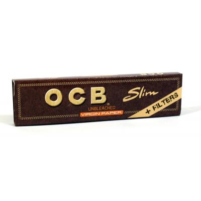 OCB Unbleached Virgin Slim Kingsize Rolling Papers + Filters 1 Pack - End of Line