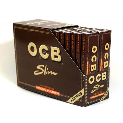 OCB Unbleached Virgin Slim Kingsize Rolling Papers + Filters 32 Packs - End of Line