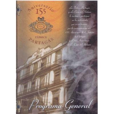 Partagas 155th Anniversary Dinner Program at the Hotel Nacionale