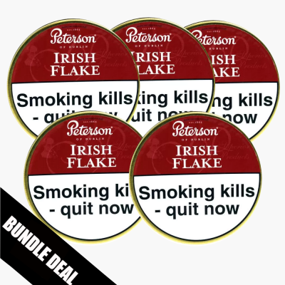 Bundle Deal - Peterson Irish Flake Pipe Tobacco 5x 50g Tin