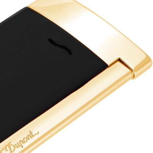 ST Dupont Lighter - Slim 7 Flat Flame Torch - Black and Gold
