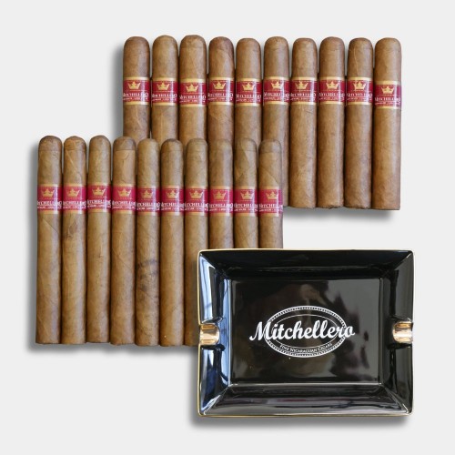FLASH SALE - 10 + 10 Mitchellero Cigar Sampler - 20 Cigars and FREE ASHTRAY