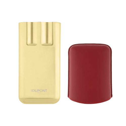 ST Dupont Metal Base Cigar Case - Romeo Y Julieta Golden White - Holds 3 Cigars