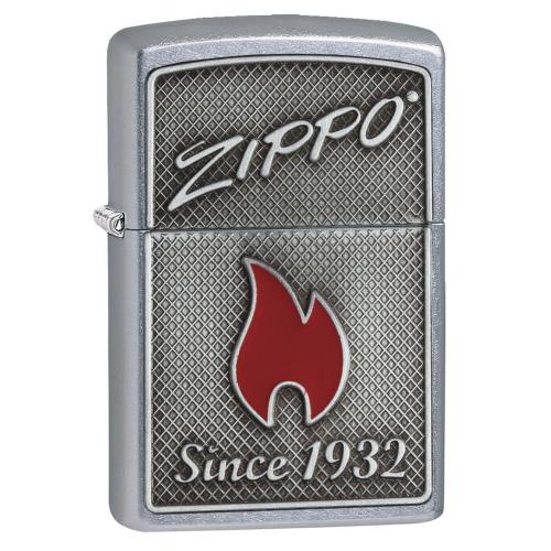 Zippo - Street Chrome Zippo & Flame -  Windproof Lighter