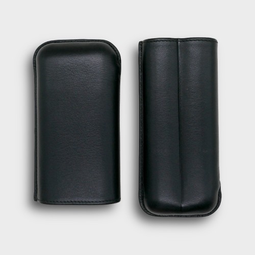 Recife Chesterfield Culture Black Dahlia Leather Cigar Case - 2 Cigar Capacity