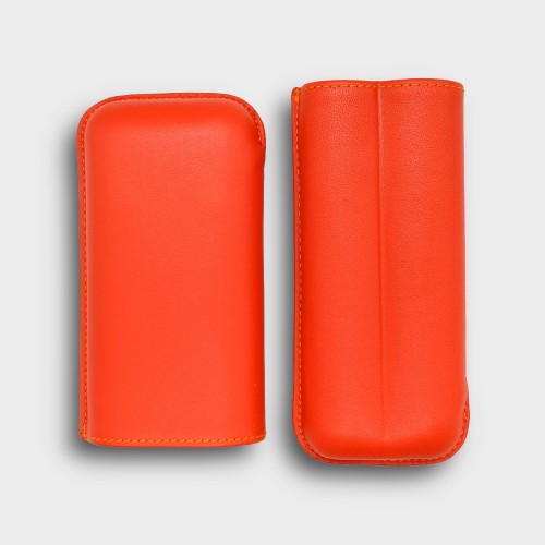 Recife Chesterfield Culture Orange Blossom Leather Cigar Case - 2 Cigar Capacity