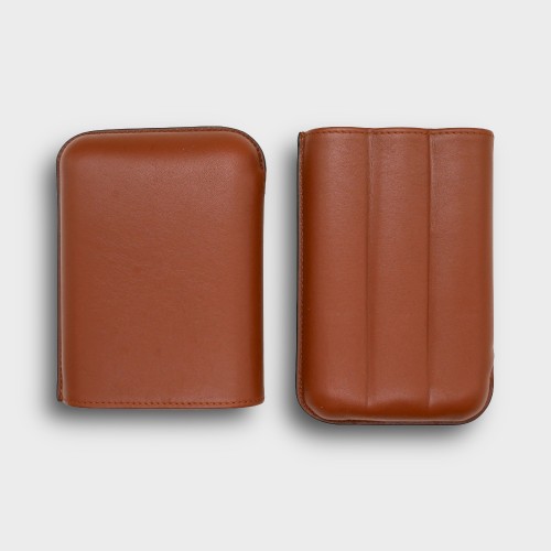 Recife Chesterfield Culture Totally Nuts Leather Cigar Case - 3 Cigar Capacity