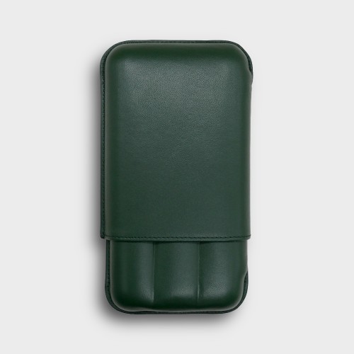 Recife Chesterfield Culture Wild Forest Leather Cigar Case - 3 Cigar Capacity