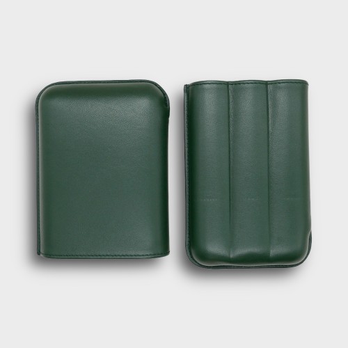 Recife Chesterfield Culture Wild Forest Leather Cigar Case - 3 Cigar Capacity