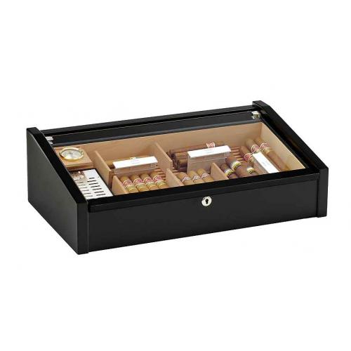 Adorini Vega Black Deluxe Cigar Humidor - 100 Cigar Capacity (AD068)