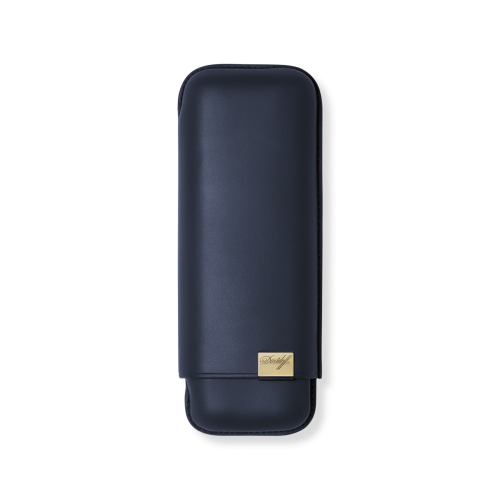 Davidoff XL-2 Leather Cigar Case - 2 Cigars RG 60 - Blue & Gold