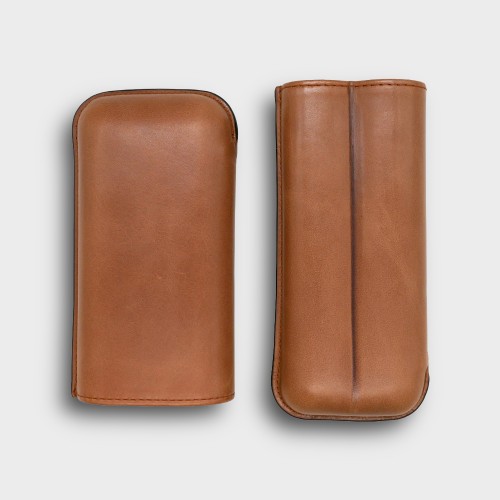 Recife Chicago Whiskey Leather Cigar Case - 2 Cigar Capacity