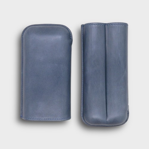 Recife Chicago Blue Label Leather Cigar Case - 2 Cigar Capacity