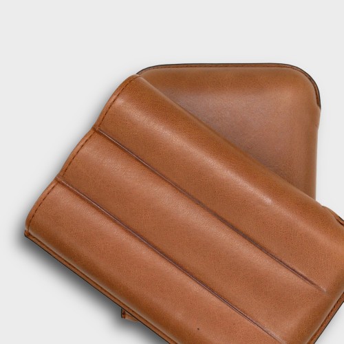 Recife Chicago Whiskey Leather Cigar Case - 3 Cigar Capacity