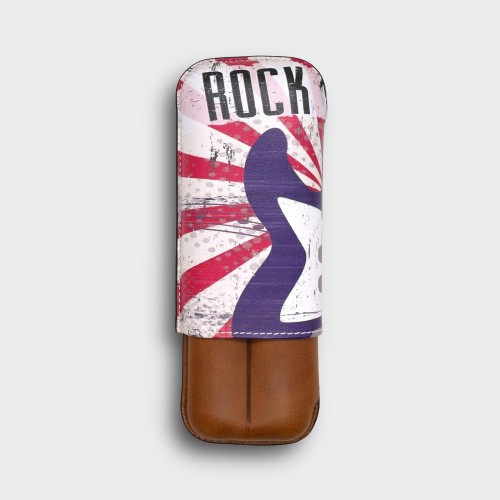 Recife Rock N Roll Whiskey Leather Cigar Case - 2 Cigar Capacity