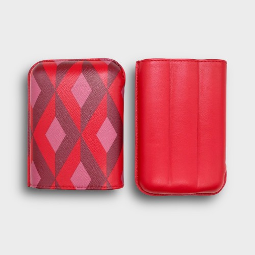 Recife Urbaine Poppy Red Leather Cigar Case - 3 Cigar Capacity