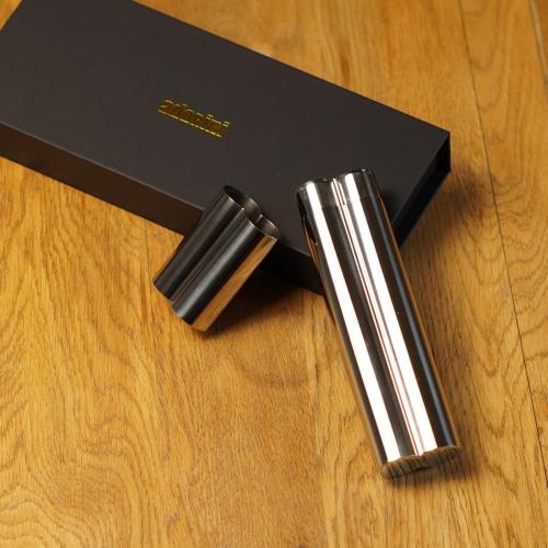 Adorini Double Cigar Case - Chrome Finish - Fits 2 Cigars (AD106)