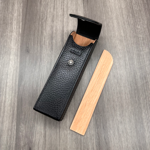 Adorini Leather Black Pocket Cigar Case - 2 Cigar Capacity (AD110)