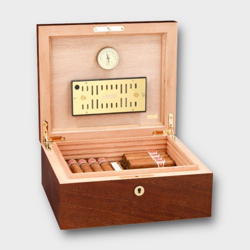 Adorini Siena Mahogany Medium Deluxe Cigar Humidor - 75 Cigar Capacity (ADO205)