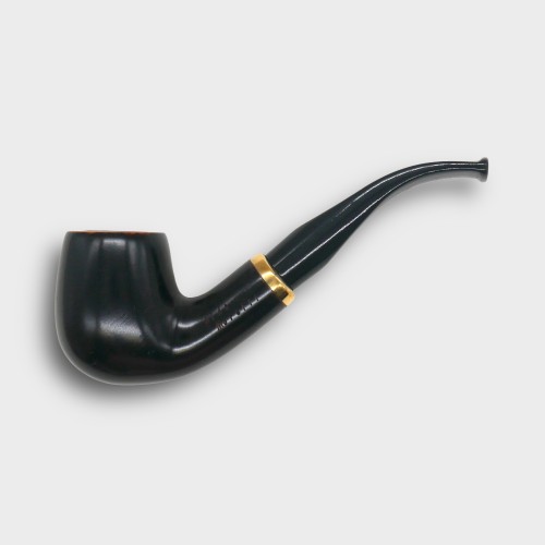 Aldo Morelli Fiorita Black 511 Smooth 9mm Filter Bent Fishtail Pipe (AMF194)