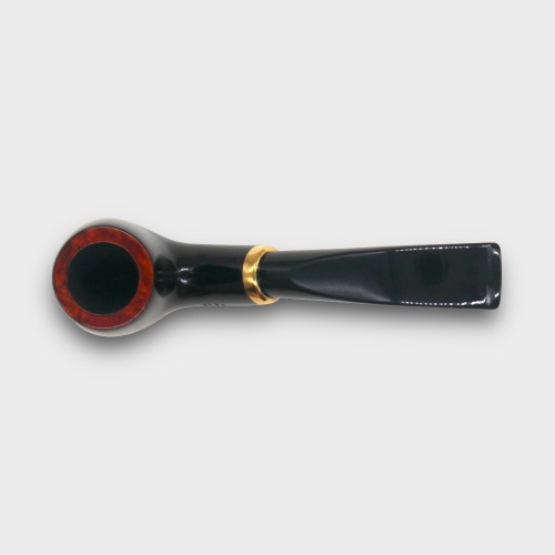 Aldo Morelli Fiorita Black 511 Smooth 9mm Filter Bent Fishtail Pipe (AMF194)