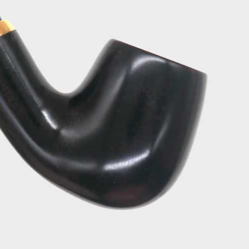 Aldo Morelli Fiorita Black 511 Smooth 9mm Filter Bent Fishtail Pipe (AMF194)