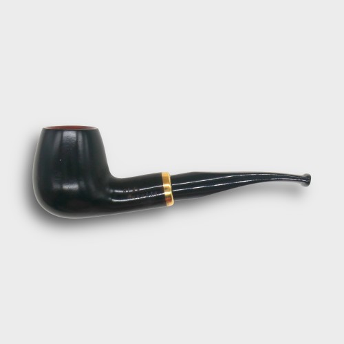 Aldo Morelli Fiorita Black 512 Smooth 9mm Filter Bent Fishtail Pipe (AMF195)