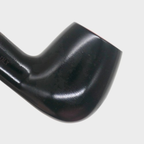 Aldo Morelli Fiorita Black 512 Smooth 9mm Filter Bent Fishtail Pipe (AMF195)