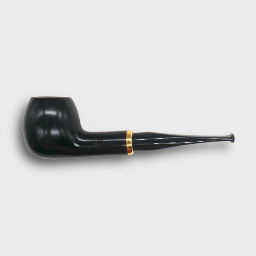 Aldo Morelli Fiorita Black 513 Smooth 9mm Filter Fishtail Pipe (AMF196)