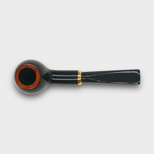 Aldo Morelli Fiorita Black 513 Smooth 9mm Filter Fishtail Pipe (AMF196)