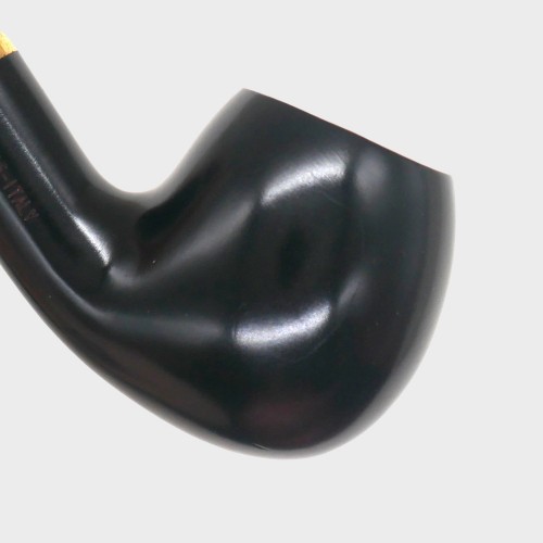 Aldo Morelli Fiorita Black 515 Smooth 9mm Filter Bent Fishtail Pipe (AMF197)