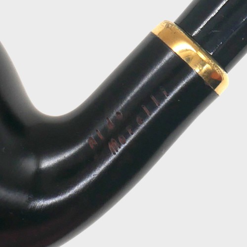 Aldo Morelli Fiorita Black 515 Smooth 9mm Filter Bent Fishtail Pipe (AMF197)