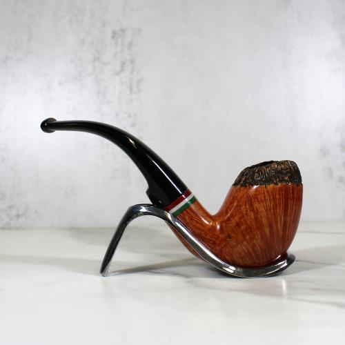 JANUARY SALE - Tommaso Spanu Briar F Tricolour Bent Fishtail Pipe (ART301)